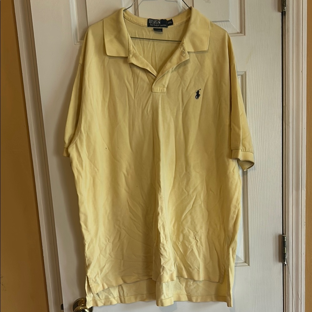 Ralph Lauren Yellow Polo Shirt Casual Cotton